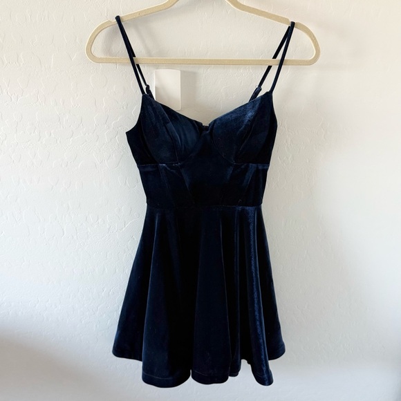 B. Darlin Velvet Corset A-Line Dress - Picture 1 of 3